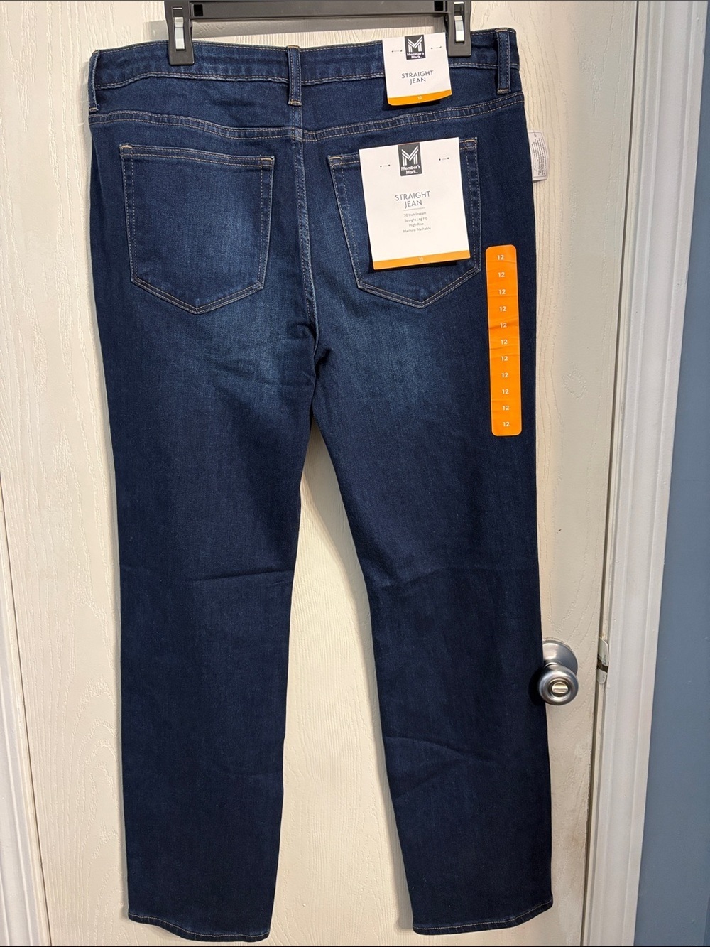 Classic Straight Leg Jeans in Dark Blue